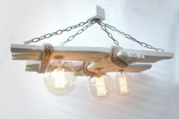 Aged Wood Ceiling Lamp, Wooden Chandelier, Rustic Edison Light, Lighting Fixture, Lighting, Living Room