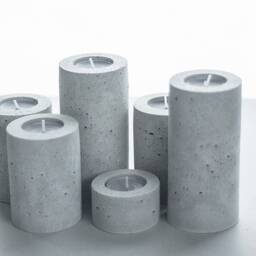 Concrete Candle Holder Handmade Modern Minimalist Tea Light Stick - thumbnail 4