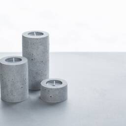 Concrete Candle Holder Handmade Modern Minimalist Tea Light Stick - thumbnail 3