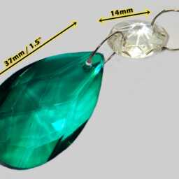 Choice Of Three Green Colour Oval Chandelier Drops Cut Glass Crystals Droplets Beads Prisms Christmas Tree Wedding Decorations Art Deco Chic - thumbnail 2