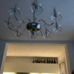 Chandelier, in Murano Blown Glass, Crystal Transparent Color & Spare Parts - thumbnail 3
