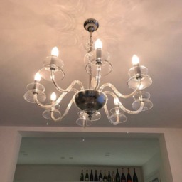 Chandelier, in Murano Blown Glass, Crystal Transparent Color & Spare Parts - thumbnail 2