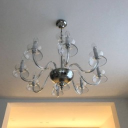 Chandelier, in Murano Blown Glass, Crystal Transparent Color & Spare Parts - thumbnail 4