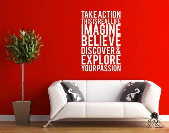 Take Action Wall Decal Vinyl Art Quote - Subway Style Custom Home Decor - image 1