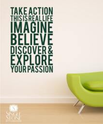 Take Action Wall Decal Vinyl Art Quote - Subway Style Custom Home Decor - thumbnail 2