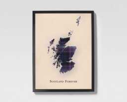 Clan Scotland Forever Scottish Tartan Map - Of Family Wall Decor, Ready To Hang - thumbnail 1