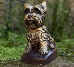 Outdoor Westie Dog Figurine Concrete Statue Garden Yorkshire Terrier Ornament Memorial Art Animal Decoration Pet Lover Gift - thumbnail 1