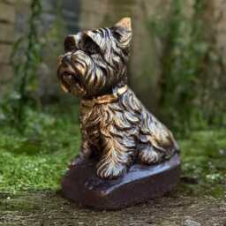 Outdoor Westie Dog Figurine Concrete Statue Garden Yorkshire Terrier Ornament Memorial Art Animal Decoration Pet Lover Gift - thumbnail 2