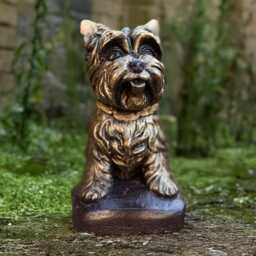 Outdoor Westie Dog Figurine Concrete Statue Garden Yorkshire Terrier Ornament Memorial Art Animal Decoration Pet Lover Gift - thumbnail 3