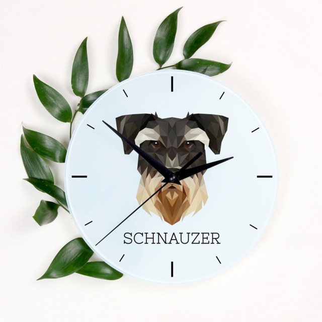 A Clock With A Schnauzer Dog. New Collection The Geometric Dog - image 1