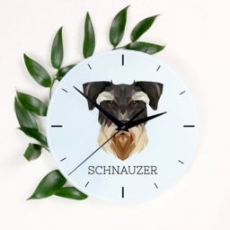 A Clock With A Schnauzer Dog. New Collection The Geometric Dog