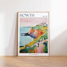 Howth Ireland Travel Poster Coastal Village Art Print - thumbnail 3