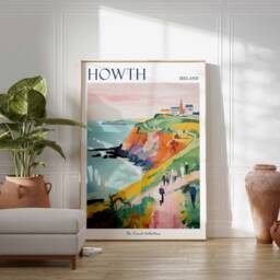Howth Ireland Travel Poster Coastal Village Art Print - thumbnail 2