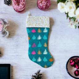 Rifle Paper Co X Christmas in The City Metallic Holiday Print Stocking - thumbnail 2