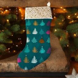 Rifle Paper Co X Christmas in The City Metallic Holiday Print Stocking