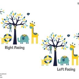 Bold Nursery Safari Wall Sticker Pack, Jungle Wall Sticker, Cute Decal, Decal - thumbnail 3