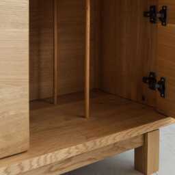 Hazleton' Solid Oak Hi-Fi Cabinet With Vinyl Storage - thumbnail 4