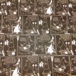 Curtain Panel Black White Moomins Characters Modern Decor Cafe Curtain Kitchen Valance , Also Runner Napkins Available, Great Gift - thumbnail 2