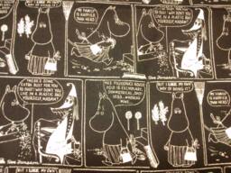 Curtain Panel Black White Moomins Characters Modern Decor Cafe Curtain Kitchen Valance , Also Runner Napkins Available, Great Gift - thumbnail 1