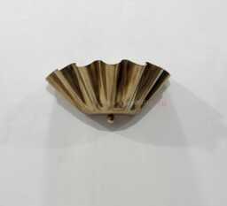 Mid-Century Brass Half Flower Wall Sconce Lamp - Handmade Modern Light - thumbnail 1