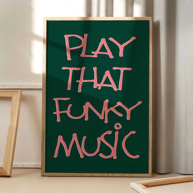 Play That Funky Music Art Canvas Poster, Trendy Wall Art, Apartment Aesthetic Decor, Retro Home Printed Gift - image 1