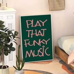 Play That Funky Music Art Canvas Poster, Trendy Wall Art, Apartment Aesthetic Decor, Retro Home Printed Gift - thumbnail 3