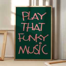 Play That Funky Music Art Canvas Poster, Trendy Wall Art, Apartment Aesthetic Decor, Retro Home Printed Gift - thumbnail 1