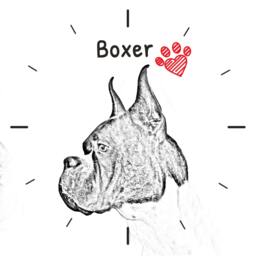 Boxer Cropped, Free Standing Mdf Floor Clock With An Image Of A Dog - thumbnail 2