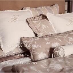 Embroidered Floral Lumbar Pillow - Clarke & Mocha Cushion - thumbnail 4