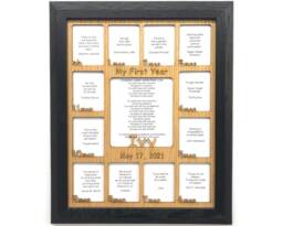 11x14 Baby First Year Name Picture Frame - Holds 2.5x3 & 5.5x5 Photos Black My Frame, Gift For New Parents - thumbnail 1