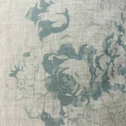 Cabbages & Roses Natural Hatley Shabby Chic Teal Sofa Cushion Pillow Cover - thumbnail 3