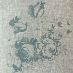 Cabbages & Roses Natural Hatley Shabby Chic Teal Sofa Cushion Pillow Cover - thumbnail 2