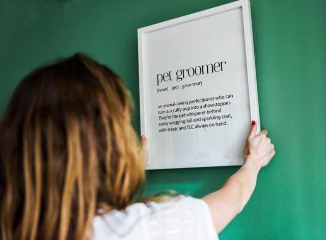 Pet Groomer Definition Print - Animal Lover Gift For Groomers Funny Art Dog Grooming Salon Christmas - image 1