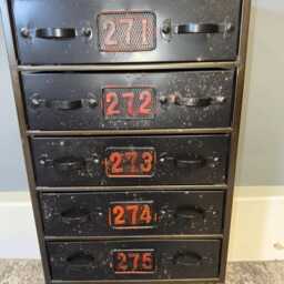 Industrial Style Drawer Chest, Retro Metal Bedside Table, Hallway Storage Unit - thumbnail 3