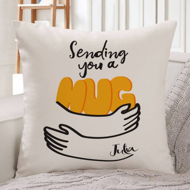 Sending You A Hug Cushion Cover/Friends, Soul Sisters, Auntie, Grandma, Mum Christmas, Birthday Gift Think Positive Present - image 1