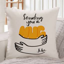 Sending You A Hug Cushion Cover/Friends, Soul Sisters, Auntie, Grandma, Mum Christmas, Birthday Gift Think Positive Present - thumbnail 1