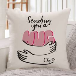 Sending You A Hug Cushion Cover/Friends, Soul Sisters, Auntie, Grandma, Mum Christmas, Birthday Gift Think Positive Present - thumbnail 3