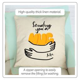 Sending You A Hug Cushion Cover/Friends, Soul Sisters, Auntie, Grandma, Mum Christmas, Birthday Gift Think Positive Present - thumbnail 4