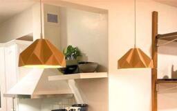 Sculptural Origami Ceramic Pendant, Modern Plug-In Lighting, Personalized Gifts With Name, Message - Naaya Bloom - thumbnail 2