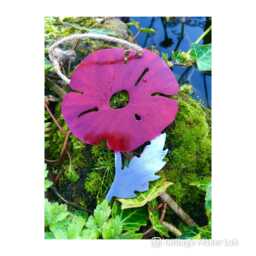 Military Poppy Red Christmas Tree Decoration Veteran Gift Metal Wall Art Army Navy Raf Presents Stocking Fillers - 10cm - thumbnail 1