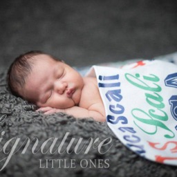Personalized Baby Blanket, Monogramed Name Swaddle Shower Gift, Newborn Photo Prop, Boy Gift - thumbnail 2