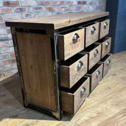 9 Drawer Industrial Wine Box Unit Side Board - thumbnail 3