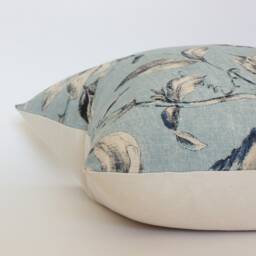 Discontinued ~ Light Blue Floral Pillow Cover, Throw Pillows, Gray Covers, Dusty -- Brooklyn - thumbnail 3