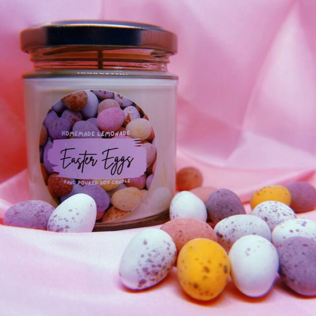 Easter Egg Candle - Mini Egg Chocolate Scented 8Oz Glass Jar Vegan & Cruelty Free