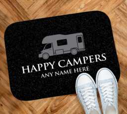 Happy Campers Personalised Campervan Motorhome Door Mat 44cm X 32cm Van Life Accessories - thumbnail 1