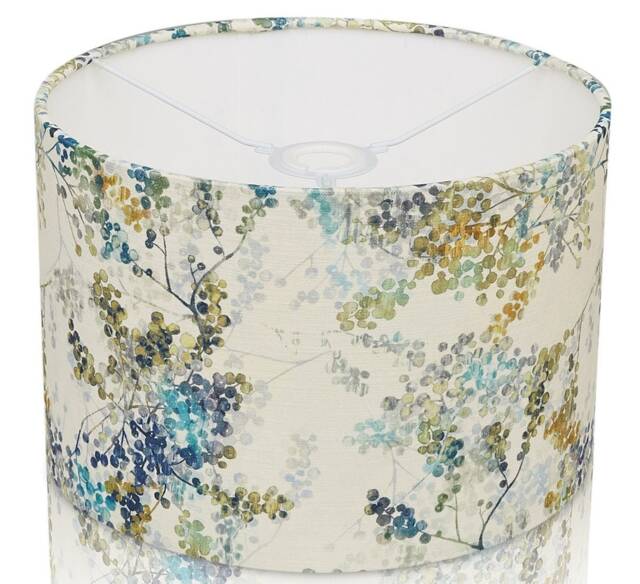 Fibre Naturelle Giverny Camille Pervenche Flower Lampshade UK Made Tree Leaves Floor Ceiling Table Lamp Shade Vintage Garden Bedroom Retro - image 1