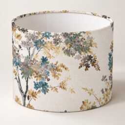 Fibre Naturelle Giverny Camille Pervenche Flower Lampshade UK Made Tree Leaves Floor Ceiling Table Lamp Shade Vintage Garden Bedroom Retro - thumbnail 2