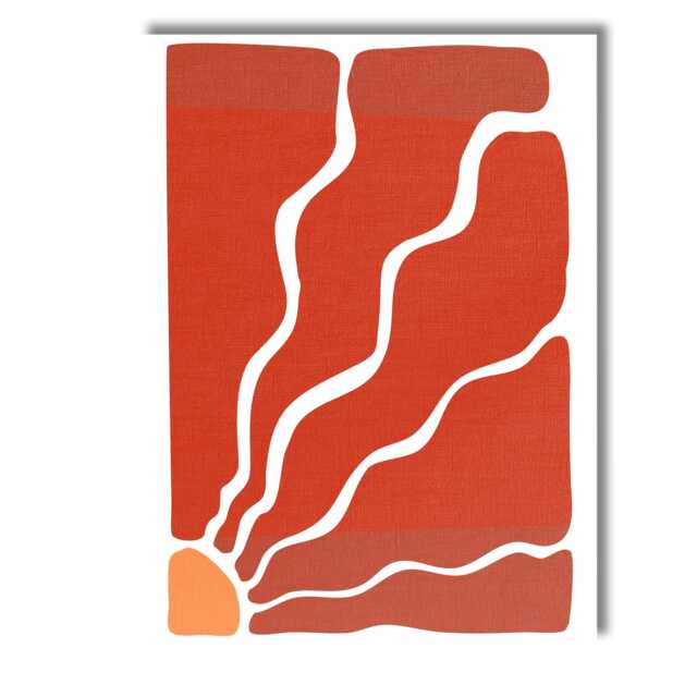 Terracotta Abstract Organic Shapes Minimalist Geometric Pattern Canvas Wall Art Print Decor Picture Ready To Hang - image 1