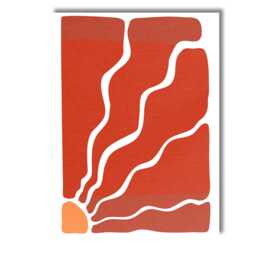 Terracotta Abstract Organic Shapes Minimalist Geometric Pattern Canvas Wall Art Print Decor Picture Ready To Hang