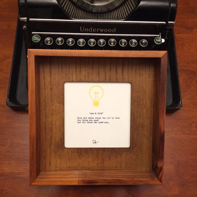 One & Only. Poetry On Antique Typewriter. Pre-Framed. Gift Ideas For Birthday, Wedding, Anniversary, Christmas, Newborn Baby - image 1